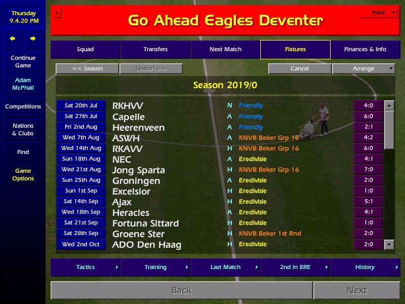 ...Buoyed by the Ajax demolition job, the Deventer side embark on a sensational run towards the winter break, only dropping points in draws to Feyenoord, PSV and Ajax. This leaves them top of the league with the big 3 at arms length.  #CM0102