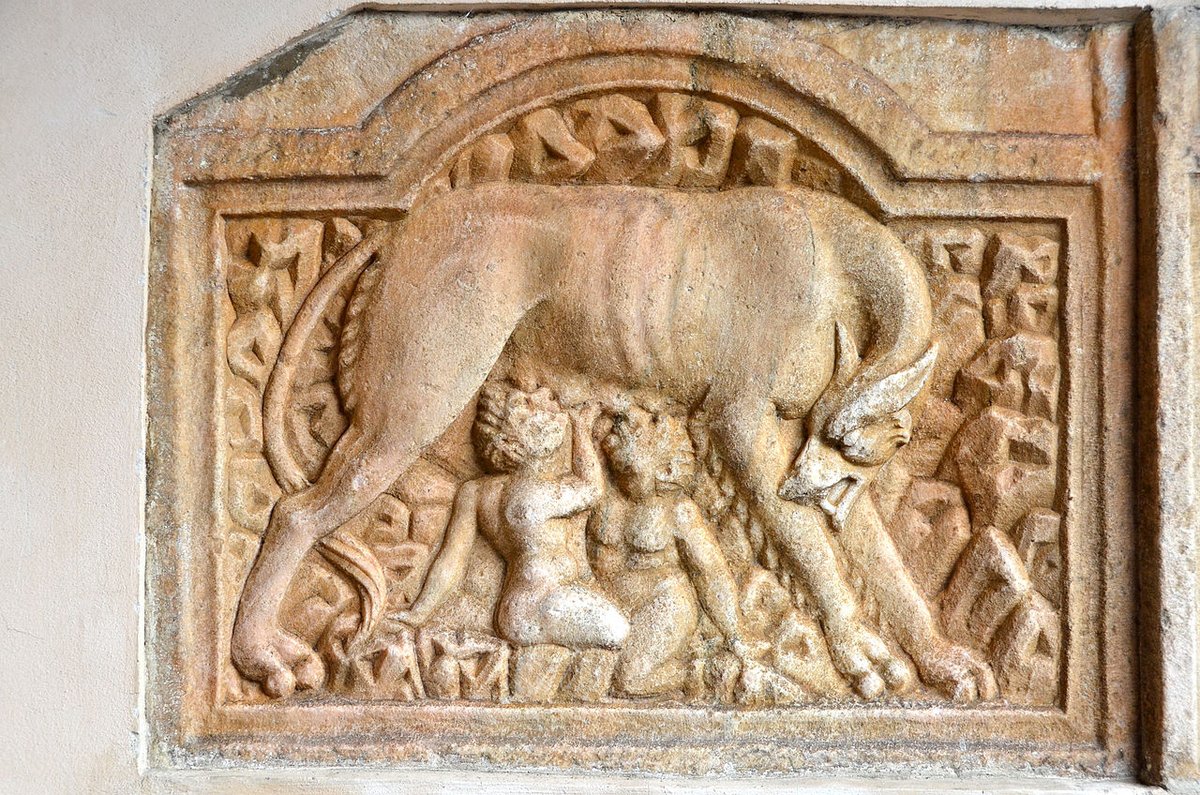 The Capitoline Wolf nursed Romulus & Remus, sons of Mars & future founders of Rome! Twins ordered to be killed by great uncle. But servants placed them by River Tiber! Adopted by she-wolf Lupa, an animal sacred to Mars. So Italian wolf national animal of modern Italian Republic!