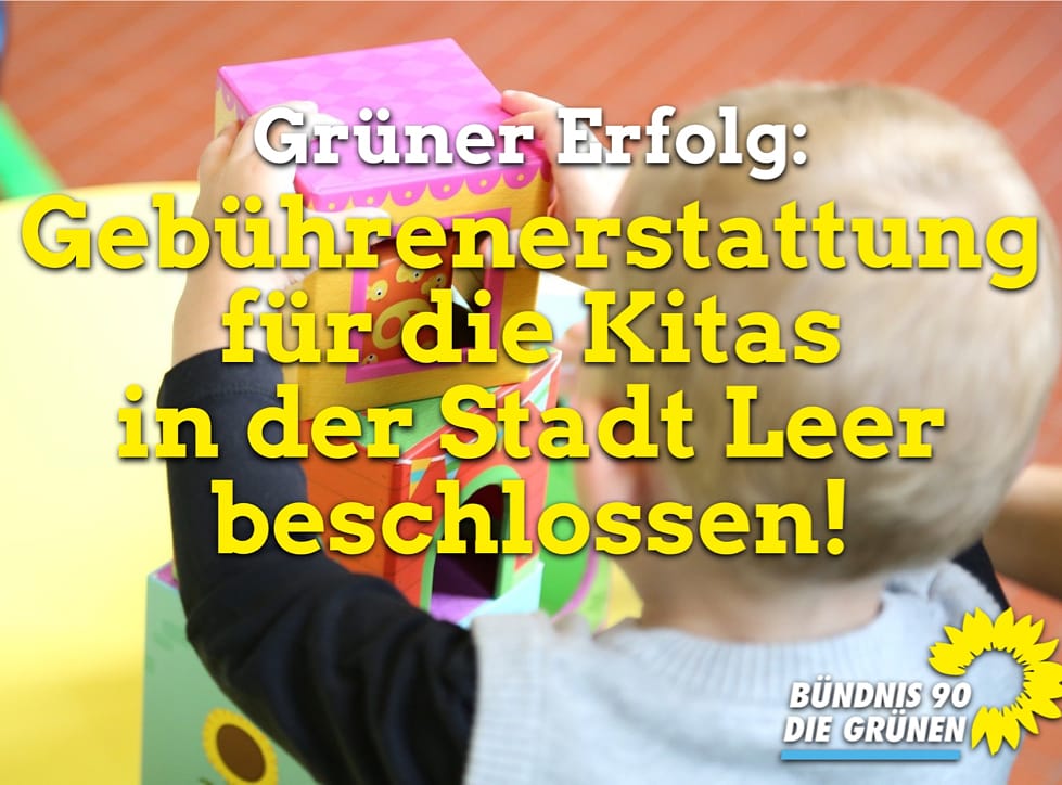 Unser Antrag auf Gebührenerstattung für Kitas in der Stadt Leer wurde beschlossen!
Das freut uns sehr. Ein Tipp für Mütter und Väter, die aufgrund der Corona Krise finanziell Probleme haben: stellen Sie einen Härtefallantrag an die Stadt u. bitten um Erstattung. #Corona #grüne