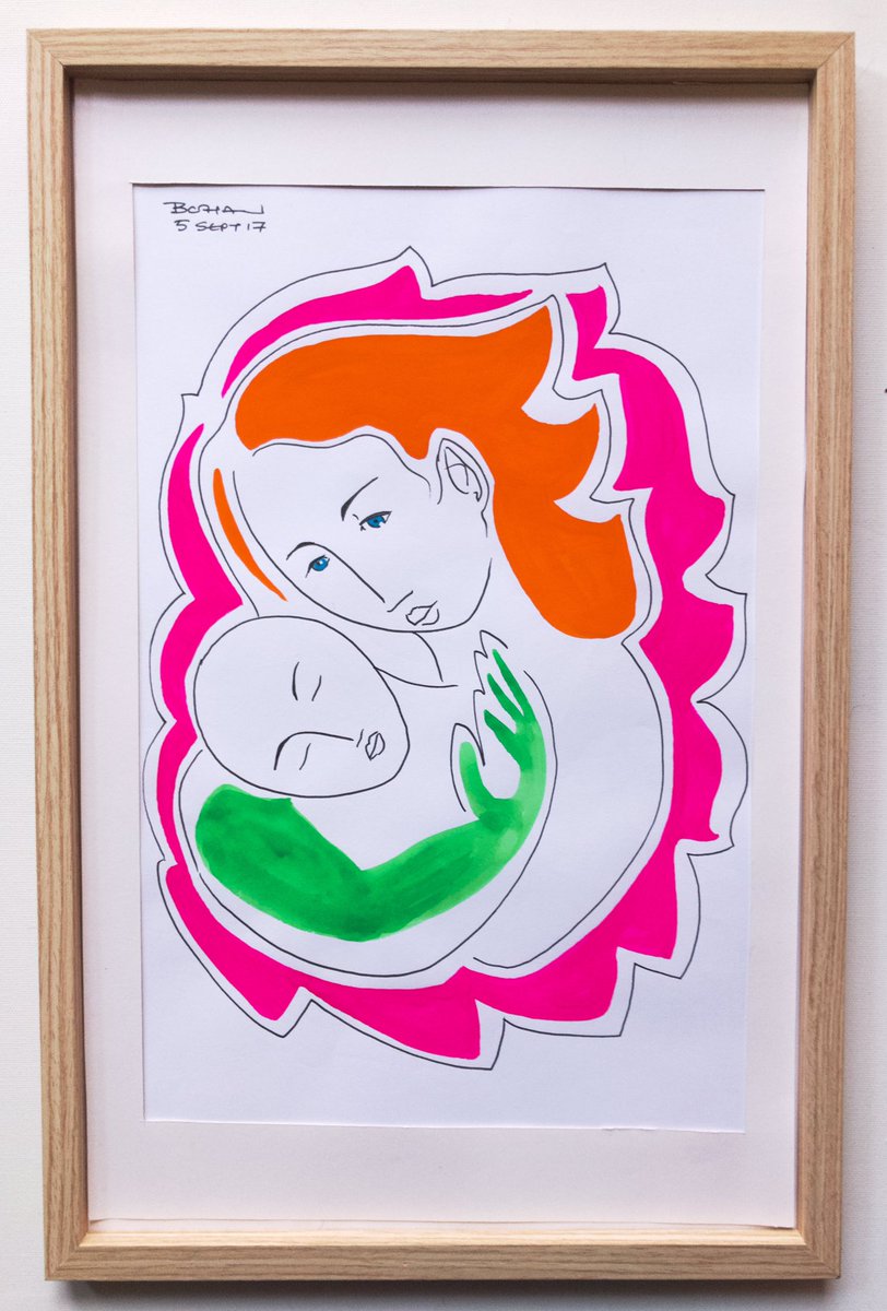 Normally I sell individual drawings for €150 so it’s a pretty good deal to get two for just €50. The offer ends when I either run out of drawings, run out of packaging (due to the lockdown) or reach the 30th April. I’m running really low on packaging Mother & Child (2017)