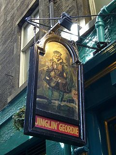 George Heriot was known in Edinburgh as "Jingling Geordie" from the sounds of the coins in his pocket. There is, in fact, a pub named for him bearing his likeness.