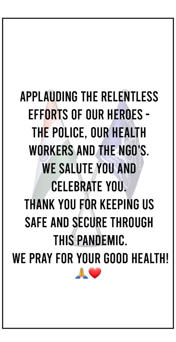 Vaaniofficial's tweet photo. #DilSeThankYou to @DGPMaharashtra @CPMumbaiPolice @MumbaiPolice @mybmc #StayHome  #StaySafe #MaharashtraPolice #MumbaiPolice #CoronaWarriors https://t.co/5N4OOIpK1D