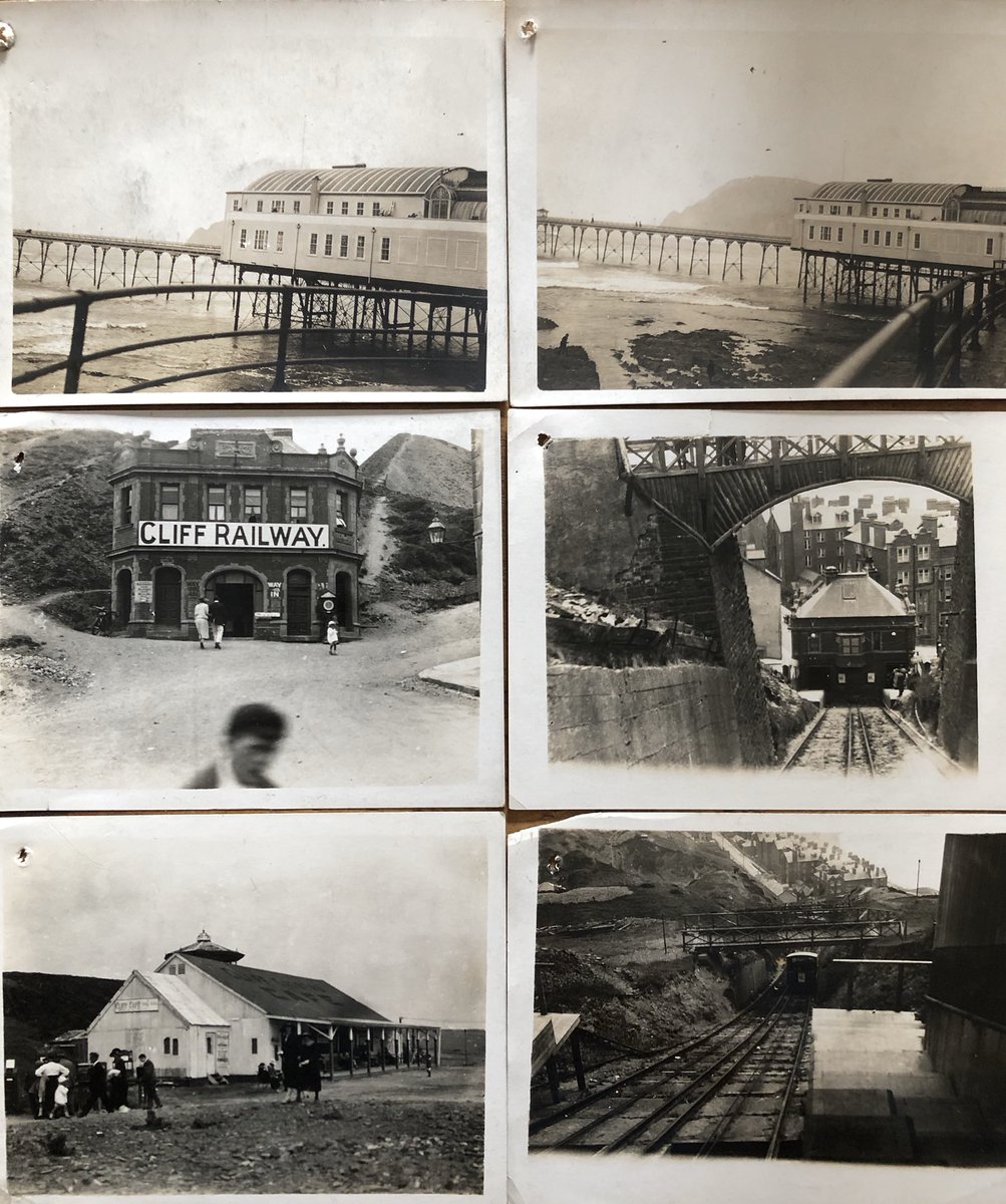 Amongst Mum & Dad’s photos there’s an envelope of pictures - some originals, some reproduction cards - of Aberystwyth Pier & Cliff. c.1929 I think. Before their time. No idea whose they are but lord, they’re lovely  #Aberystwyth  @pplscollection