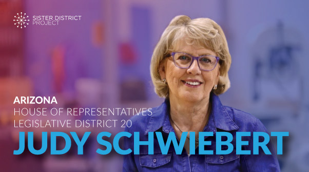 In AZ LD-20, we are thrilled to endorse Judy Schwiebert.  @JudyForAZ is a lifelong educator ready to fight for public schools, healthcare, and quality jobs.  #BlueWave2020  #ItStartsWithStates Learn more:  https://sisterdistrict.com/candidates/judy-schwiebert/Donate:  https://secure.actblue.com/donate/sdp-az-schwiebert?refcode=social-twt