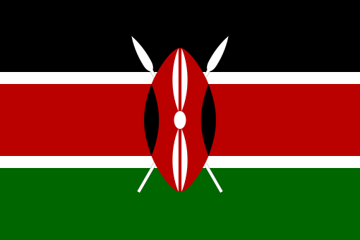 Kenya. 10/10. A Massai shield and two crossed spears. The black represents the Kenyan people, the red for the blood shed during independence, green for the country's landscape and white for peace and honesty. The shield and spears symbolise the defence of those mentioned above.