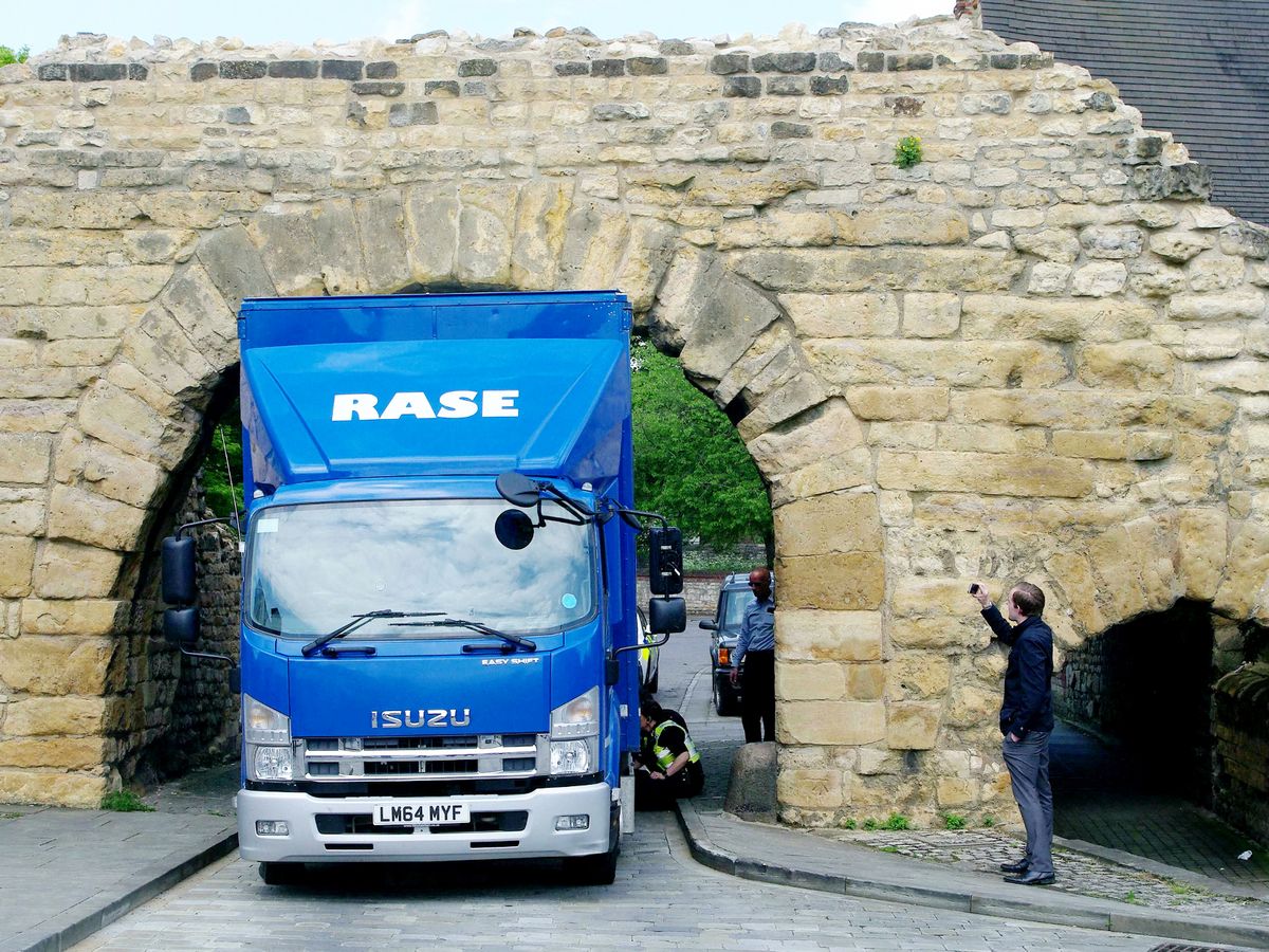 Though, this is not without risks. As twice HGV lorry drivers have tried to hasten its end by failing to check to see if they fit through it beforehand!