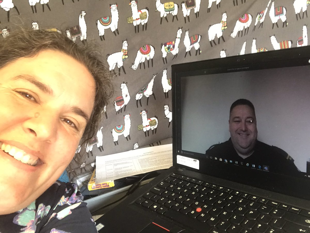 poulter_jane's tweet photo. A great day interviewing Urgent Care Assistants over the wizardry of Microsoft Teams from the back on my home office aka campervan on my driveway with @markivey1 https://t.co/TdpxN84REy