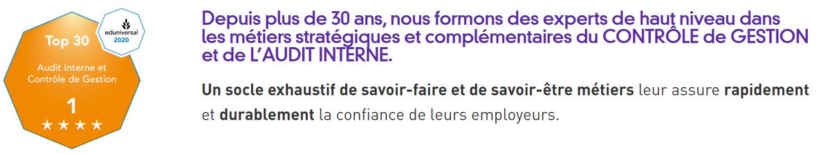 Richard Manavit (@rmanavit) on Twitter photo Toujours sur la🥇place du podium du classement <a href="/EduniversalEEA/">Eduniversal EEA</a>, le MS Expert en #Audit Interne et Contrôle de Gestion <a href="/tbs_education/">TBS Education</a> sera présenté le 🗓️16 avril à ⏰ 16h00 par sa responsable !
Inscriptions : bit.ly/2y4JUjy
Label CGE, RNCP niv I, venez 💪votre CV !! Toujours sur la🥇place du podium du classement <a href="/EduniversalEEA/">Eduniversal EEA</a>, le MS Expert en #Audit Interne et Contrôle de Gestion <a href="/tbs_education/">TBS Education</a> sera présenté le 🗓️16 avril à ⏰ 16h00 par sa responsable !
Inscriptions : bit.ly/2y4JUjy
Label CGE, RNCP niv I, venez 💪votre CV !!