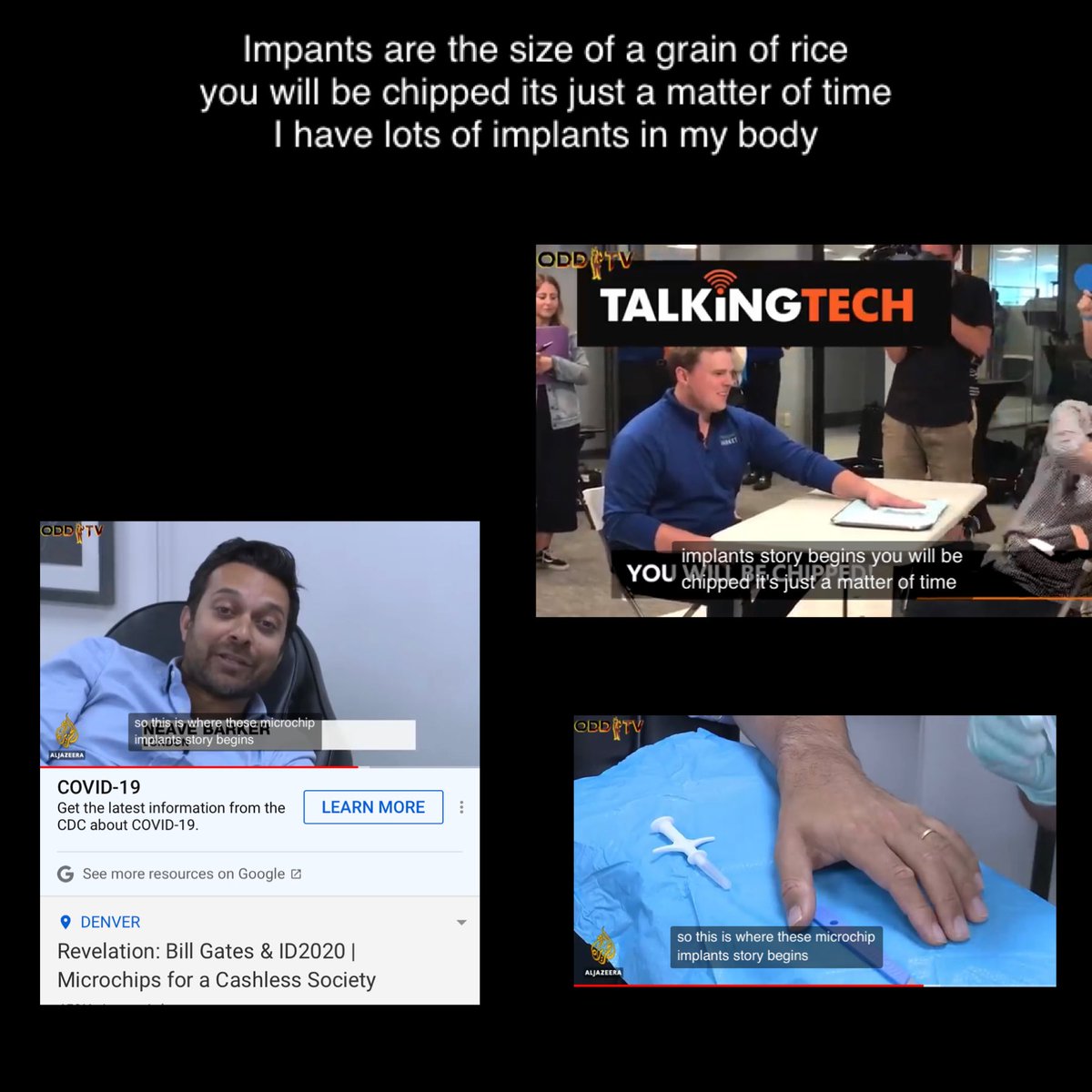 JobsRabbitsFoot's tweet photo. Gates ID Chip.. You will be chipped its just a matter of time.. #CIA #FEMA #WHO are you
#Gates #implants #Chipfaced #CivilWar2 #Covid_19 @realDonaldTrump @karen_kams56
https://t.co/d5s2kNMESd https://t.co/rEjD07OWJ1
