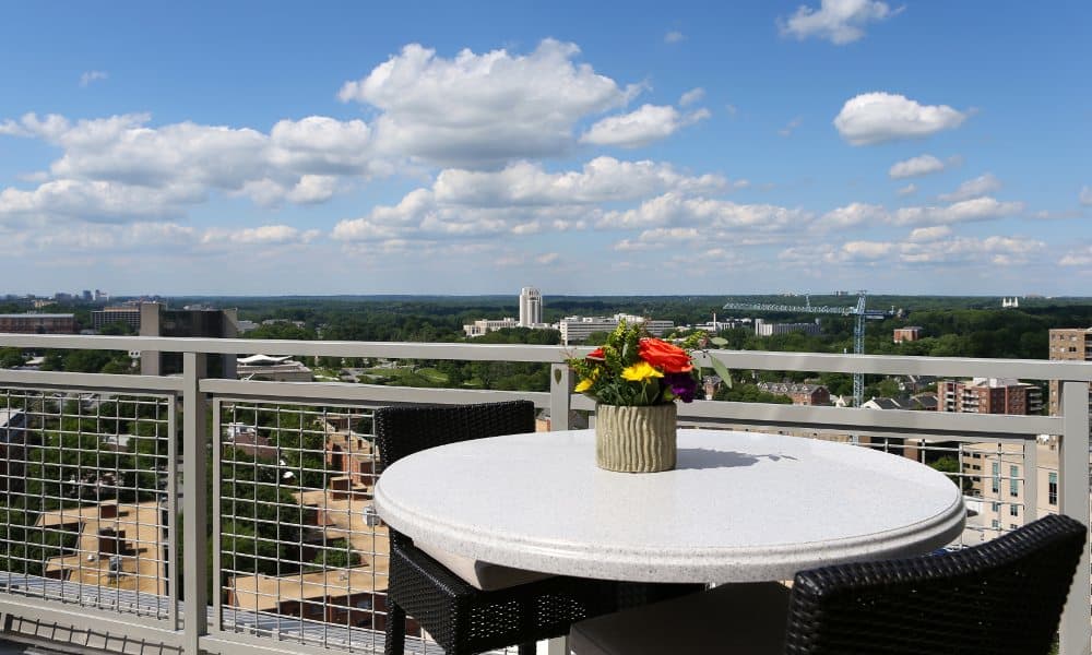 GalleryBethesda's tweet photo. Taking a moment to relax on your patio or balcony is a perfect way to start the day. https://t.co/uh1G6xskd8 #GalleryBethesda https://t.co/gxSfSraoZ0