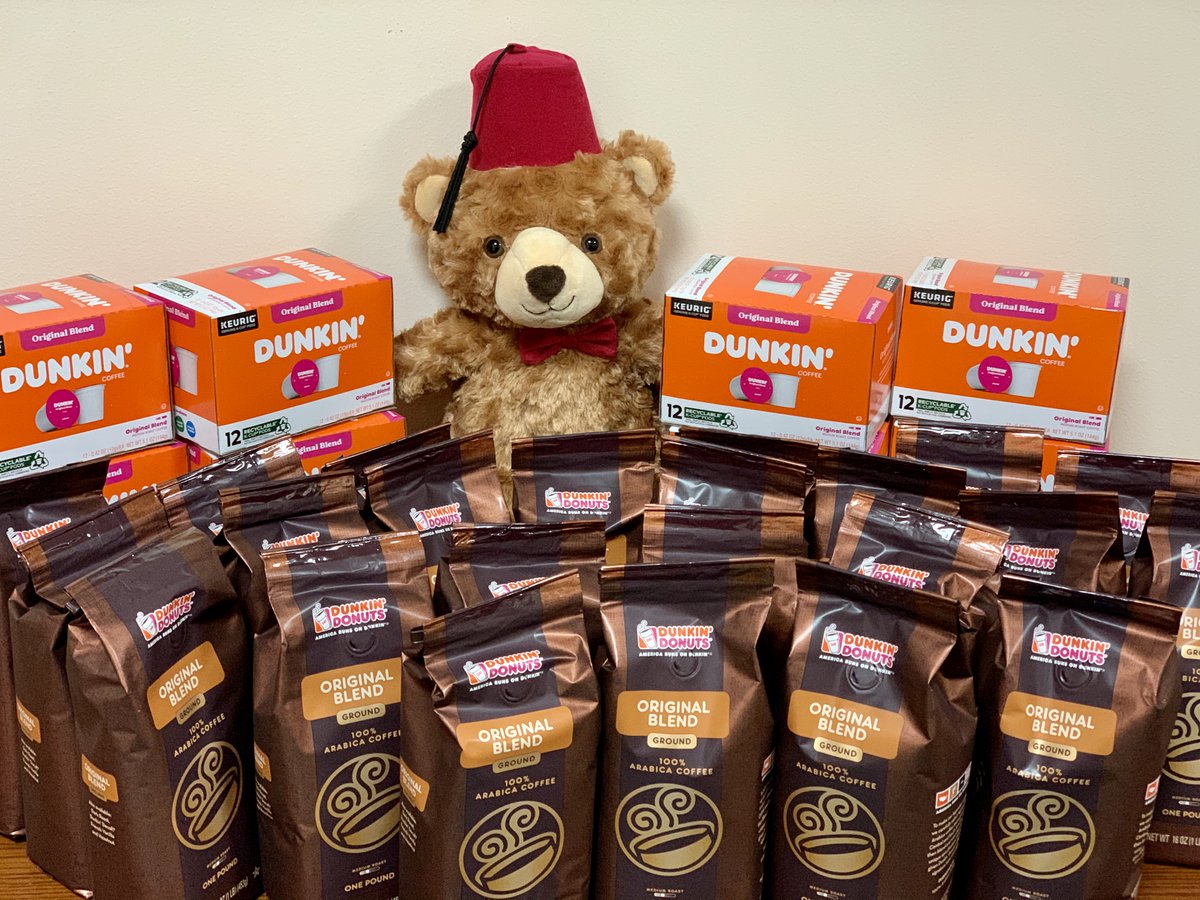 Houston_SHC's tweet photo. Our staff is running on @dunkindonuts coffee! 

Thank you to our friends at #Dunkin' of Houston and the Dunkin' Joy in Childhood Foundation for donating #coffee to keep our #Shriners team caffeinated and motivated for our patients! https://t.co/VioqiKVggC