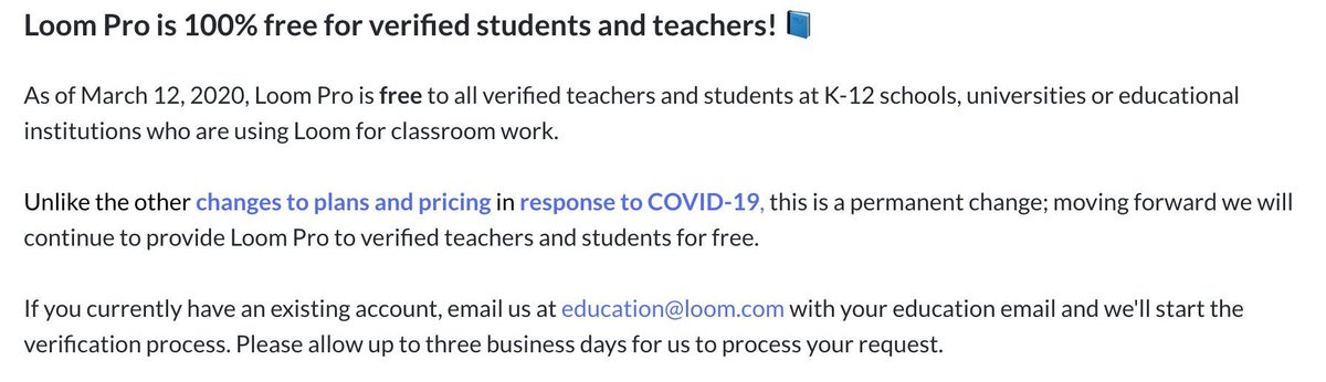 000Dave's tweet photo. This is an impressive response to support educators in #k12 and #HiEd. @useloom Pro: Easy screen recording made free forever!
#IM421 #IM422 #IM423 #ED200
@ProfCarlsonSCSU @TechyteacherMN @EdwardsSaraJ @tombrandt @naomiharm @RedHeadinEdTech @mrskalthoff
https://t.co/EJtwuD73OD https://t.co/duzUhHSBaD