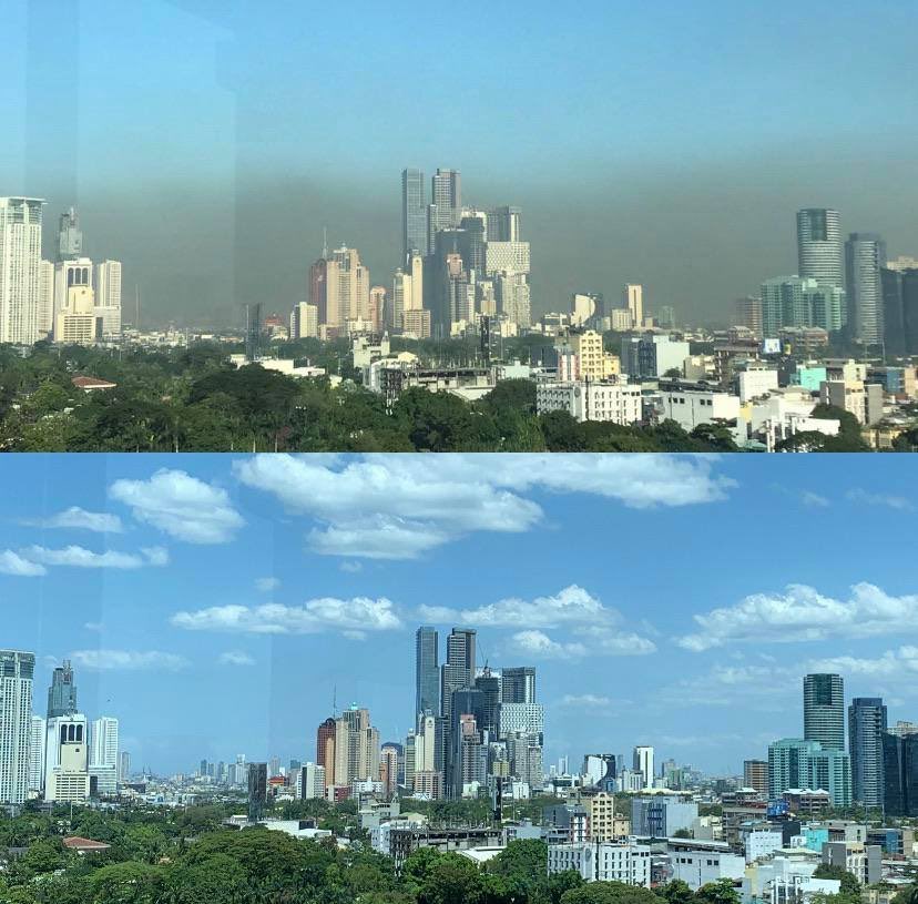 Criatives's tweet photo. Capital das Filipinas antes e depois da quarentena. https://t.co/xRQknGpggL
