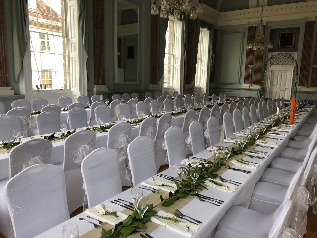 We're looking back at some of the events that we loved! This wedding which had family style dining used neutral colours and lots of natural greenery #Venue #Warwick #VenueStyling #Decor