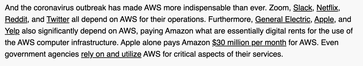 danielahanley's tweet image. I published a piece in @ProMarket_org about @amazon and how #COVID19 reveals our dependence on its @awscloud services. 

#BreakUpBigTech #antitrust 

promarket.org/zoom-netflix-s…