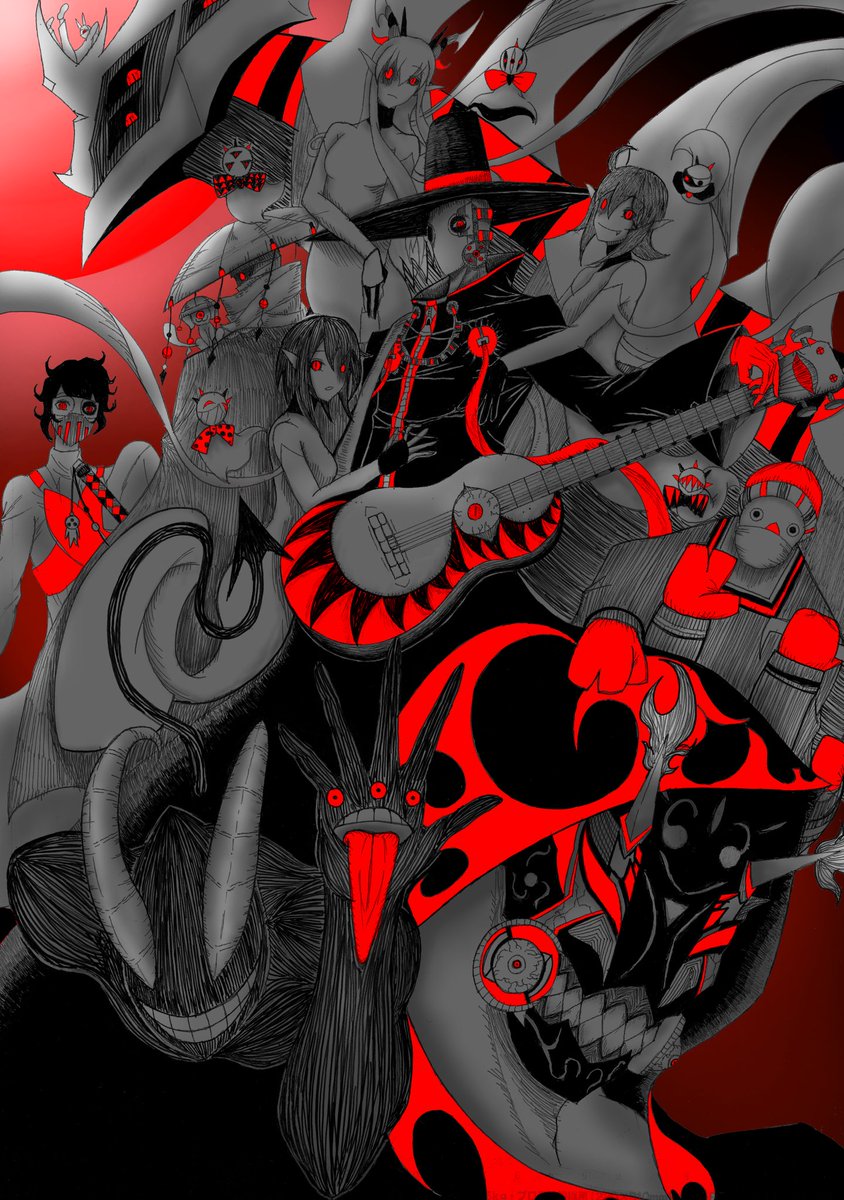百鬼夜行 ペン画 ダークファンタジー イラスト ペン画を流してペ Muranoa ムラノア のイラスト