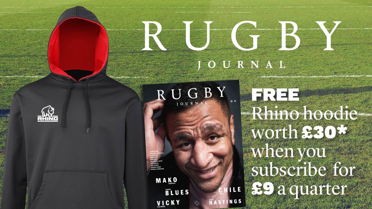 Just putting this out there, every rugby fan should subscribe to Rugby Journal, the sport's only coffee-table quarterly with 50,000 words of quality rugby stories in every issue. Now you get a hoodie thrown in for free! Subscribe now people! therugbyjournal.com/subscribe