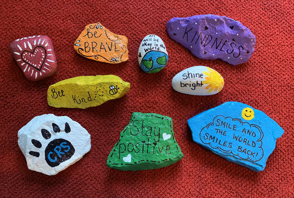MsGrazioso's tweet photo. Yesterday I took part in The Kindness Rock Project. The purpose is to promote positivity and kindness through inspirational messages painted on rocks. I will set my rocks back out into my neighborhood for the community to enjoy! @theKindnessrock @CRSCounselor https://t.co/DJmDHYEdfs