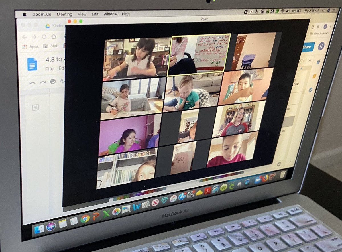 HNovotney's tweet photo. Nothing I love more than starting my day of with my kindergarten kiddos!  #d76diamonds #distancelearning https://t.co/jR8xG4bUko