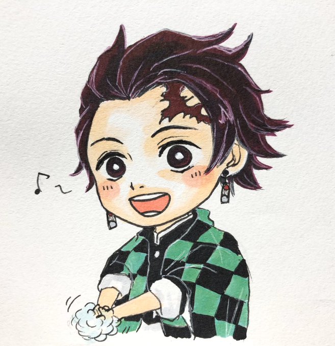 さえちむさんがTwitterに投稿した竈門炭治郎(鬼滅の刃)のイラスト。