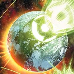 Ego and MogoTwo powerful sentient planets and they are both capable of controlling their elements and monitoring every being that lives on them. One is a villain and the other weirdly is a green lantern. Marvel beat DC to this with about 20 years.