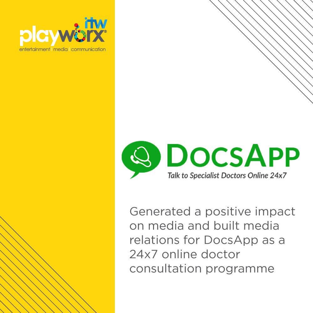ITWPlayworx's tweet image. Generated Postive impact on media and built media relations for DocsApp as a 24x7 online doctor consultation programme.
#ITWPlayworx #DocsApp #Media #PublicRelation #PR #App #Doctors #Clinic #Consultation #Publication #Online #Healthcare #MediaRelations #NewsPaper #onlineservice