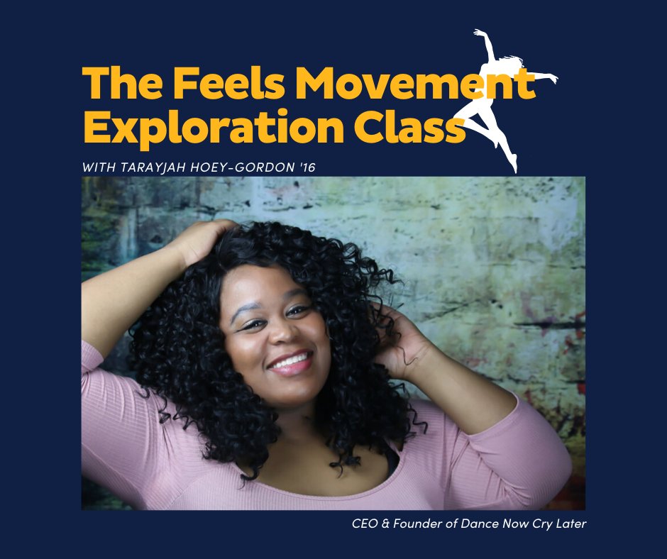 UNCGAlumni's tweet photo. Don't miss today's Spartans Speak Virtual Series at 2pm! Tarayjah Hoey-Gordon '16, CEO &amp; Founder of Dance Now Cry Later will guide us through an ALL levels session, so we hope you'll join in! #UNCGAlumni #SpartanStrong #SpartansTogether
 
Zoom info here » https://t.co/7CTlI6zyfi https://t.co/0fUHD2FAhh
