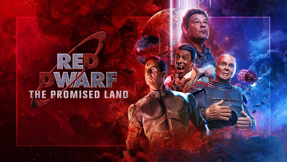 DapperCatRD's tweet photo. This is your main event of the evening, the boys from the Dwarf bring to you, The Promised Land! Aaaooow! Man, I’m so excited all six of my nipples are tingling! #RedDwarf #ThePromisedLand https://t.co/yIewx193R3