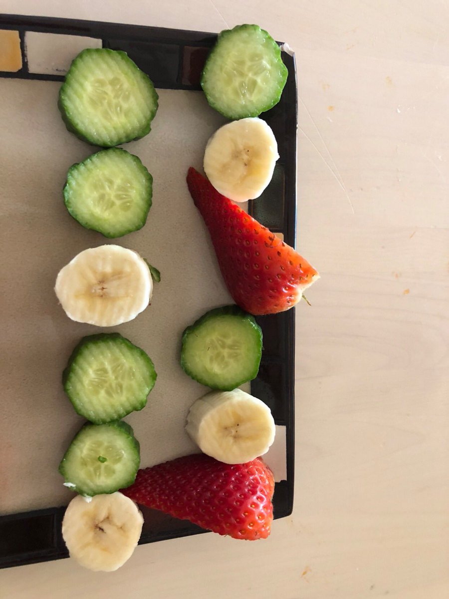 MsLevato's tweet image. One of our challenges this week on #distancelearning #handsonlearning #patternfun @StElizabethCES @PVNCCDSB 🥒🍓🥒🍓