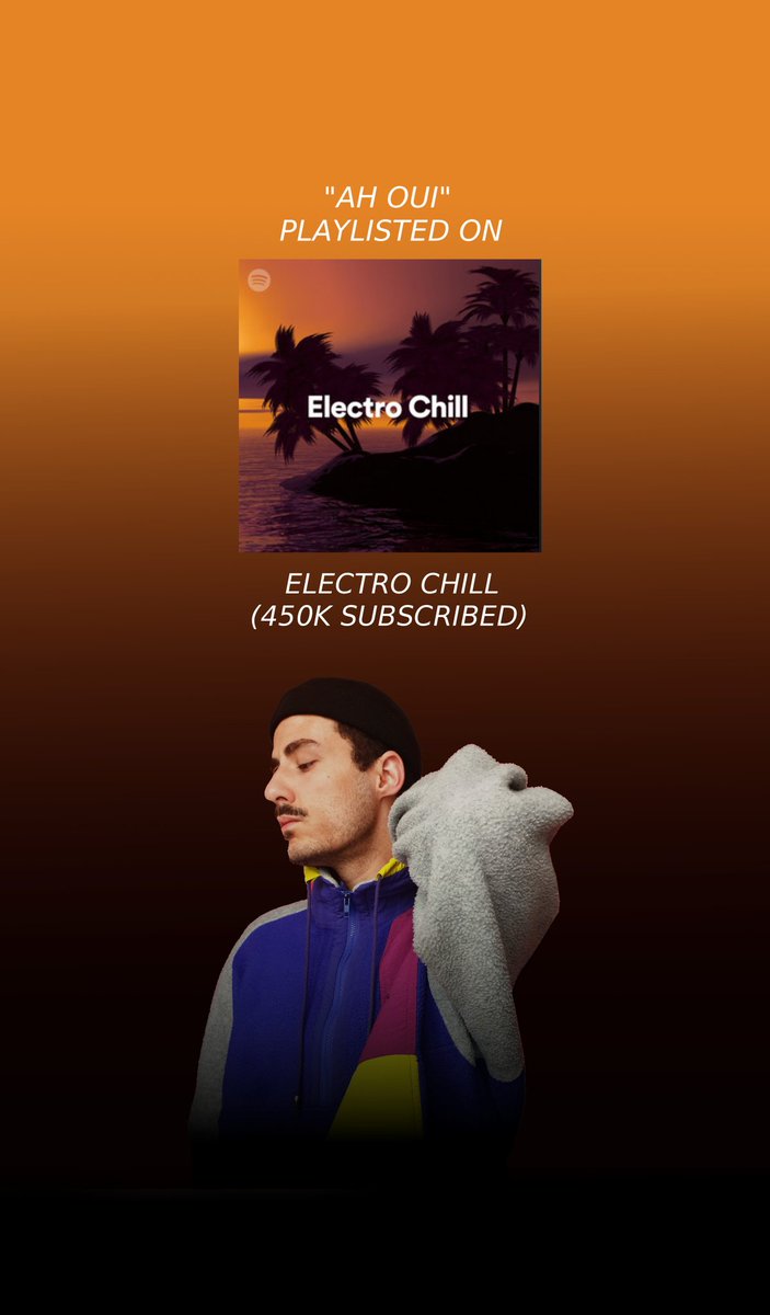"Ah Oui" was  playlisted on <a href="/spotifyfrance/">Spotify France</a> 's playlist "Electro-chill" (450k subscribers) ! 🔥🔥 <a href="/Spotify/">Spotify</a>