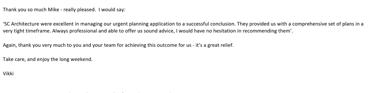 SCArchitecture's tweet photo. Testimonial from a clients who received planning permission today! 

#scarchitecture #testimonial #design https://t.co/GPZLqtOY1J