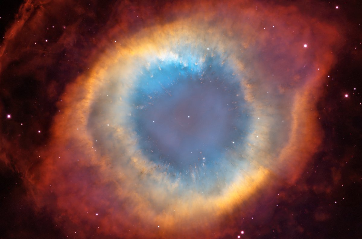 The Helix Nebula is only 700 light years away, in the constellation Aquarius. If we were cosmically socially distancing that'd be uncomfortably close! Flatten the curve, Helix Nebula!Image: NASA, ESA, C.R. O'Dell (Vanderbilt), and M. Meixner, P. McCullough, and G. Bacon (STSI)
