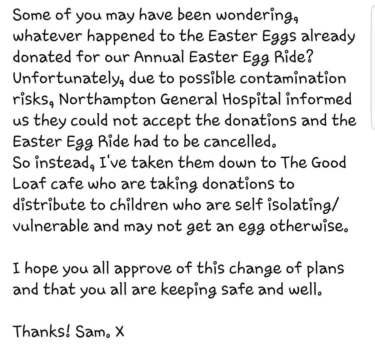 For those wondering what happened to the kindly donated #EasterEggs for our Annual Ride to NGH, an update.

#EasterWeekend #community #easter #ride #motorcycle #pub #hospital