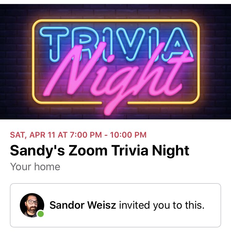 Chris Norborg (@gmoochmauser) on Twitter photo Hey there <a href="/KenJennings/">Ken Jennings</a> - any interest in joining what promises to be an awesome trivia night (or, for you PST folks, afternoon) hosted by one of the top finishers in the Smithsonian puzzle you designed back in the day? Hey there <a href="/KenJennings/">Ken Jennings</a> - any interest in joining what promises to be an awesome trivia night (or, for you PST folks, afternoon) hosted by one of the top finishers in the Smithsonian puzzle you designed back in the day?