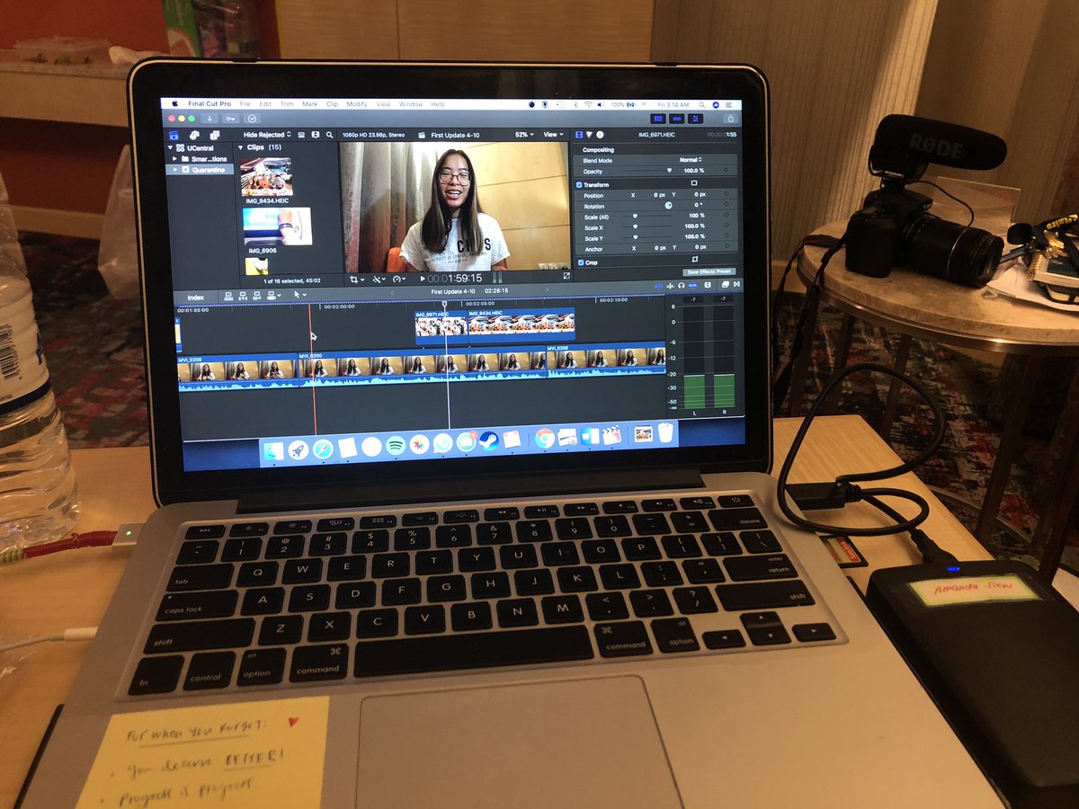 One of the hidden struggles of dealing with work/classes in a US university while in Malaysia is working around the time difference. Currently editing a video for the  @UCentralMedia web show at 3am. Super exhausted but I can’t wait for you all to see this!  #WorkFromQuarantine