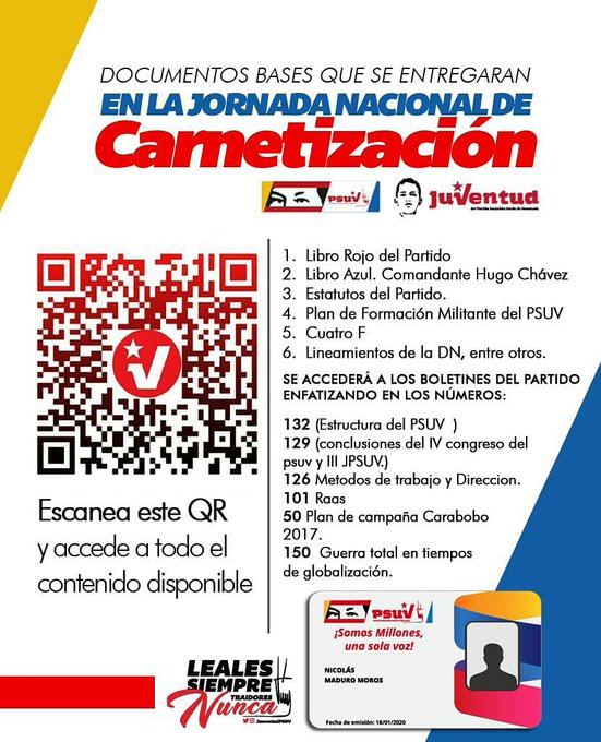 ¡EPA CAMARADA! Aquí te dejamos nuestro 'COMBO MILITANTE' Descarga y comparte nuestros documentos a través del código QR o haz CLICK AQUÍ ---> bit.ly/3154pqI