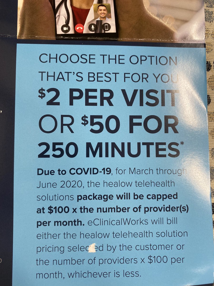 docneelheart's tweet photo. @eClinicalWorks This is not worth it because it is too expensive. There are multiple HIPPA compliant sites that offer the service for a lower cost. Sadly @eClinicalWorks exploiting during a pandemic! https://t.co/XB7rseKqoS