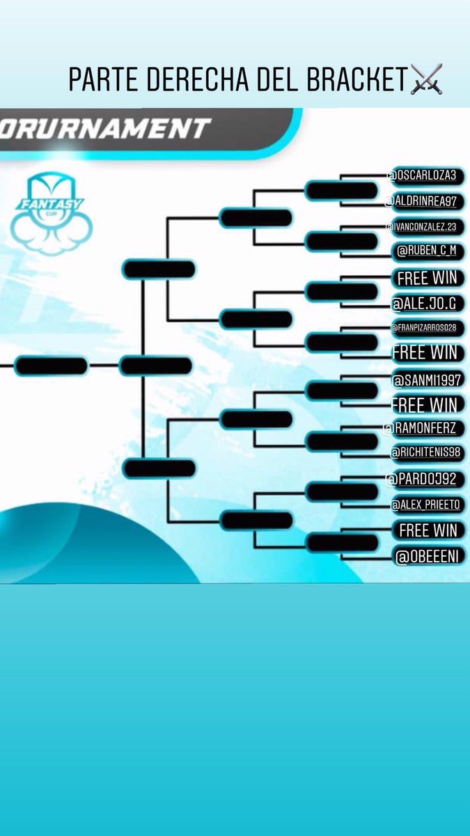 Emparejamientos⚔️ | Así queda repartida la tabla de esta primera edición de la #Fantasycup I de 1vs1.

¡Mucha suerte a todos los participantes!