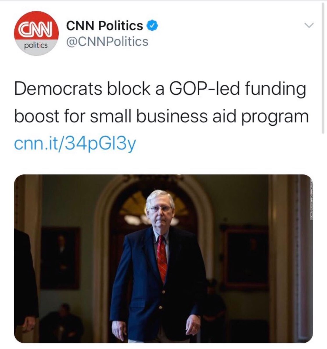 @CNN changed their headline to protect the Democrats.They don’t want you to know that Democrats are using workers losing their paychecks as leverage.