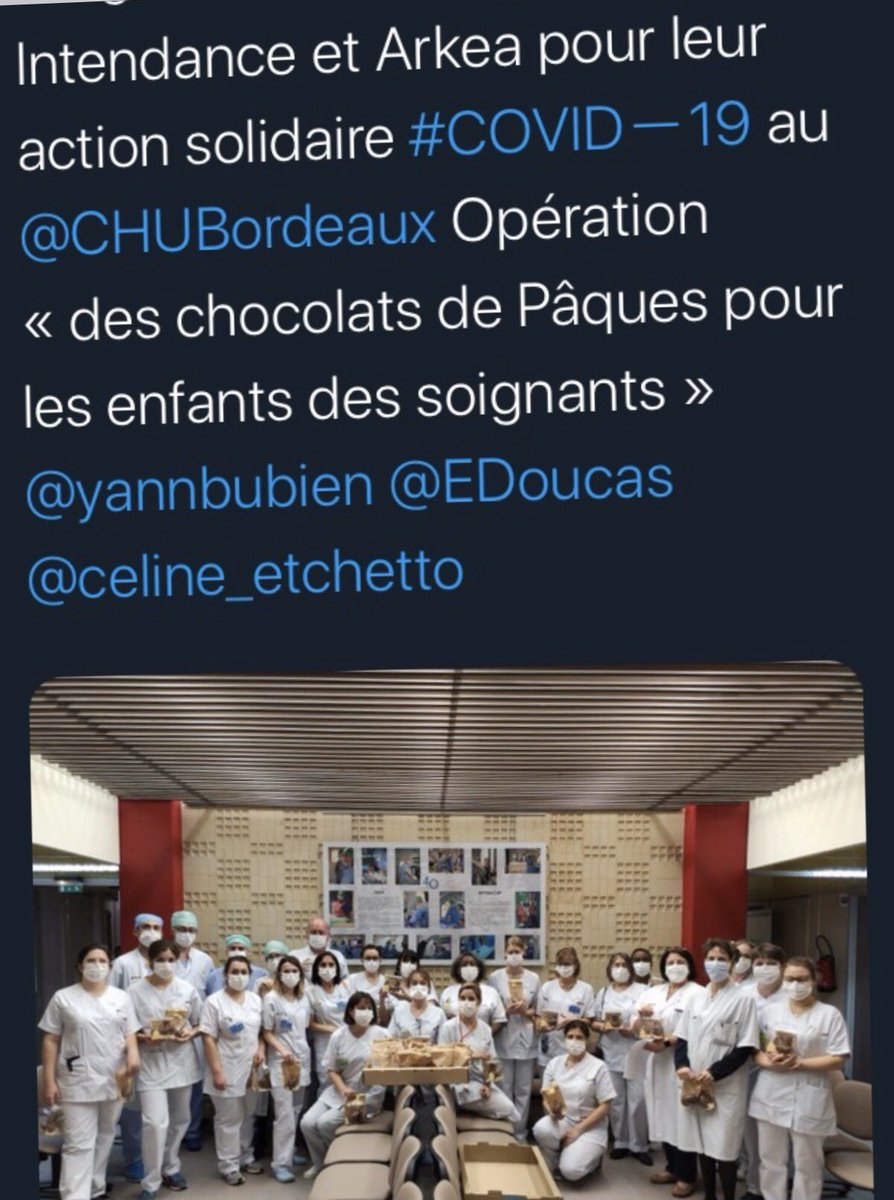 Bravo à nos amis d’OPERA pour cette attention si simple,  mais si belle d’offrir des chocolats pour Pâques aux enfants de ceux qui prennent soin de nos proches, contraints d’ètre soignés en ce moment. MERCI ! 🙏