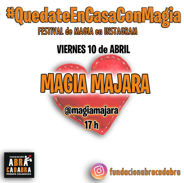 celebrents's tweet photo. Espectáculo de magia online de @Magiamajara el próximo viernes 10 de abril a las 17:00h en su cuenta de Instagram @magiamajara #IniciativasProfesionalesCelebrents #YoMeQuedoEnCasa #MagiaOnline https://t.co/P6Sk119OWM