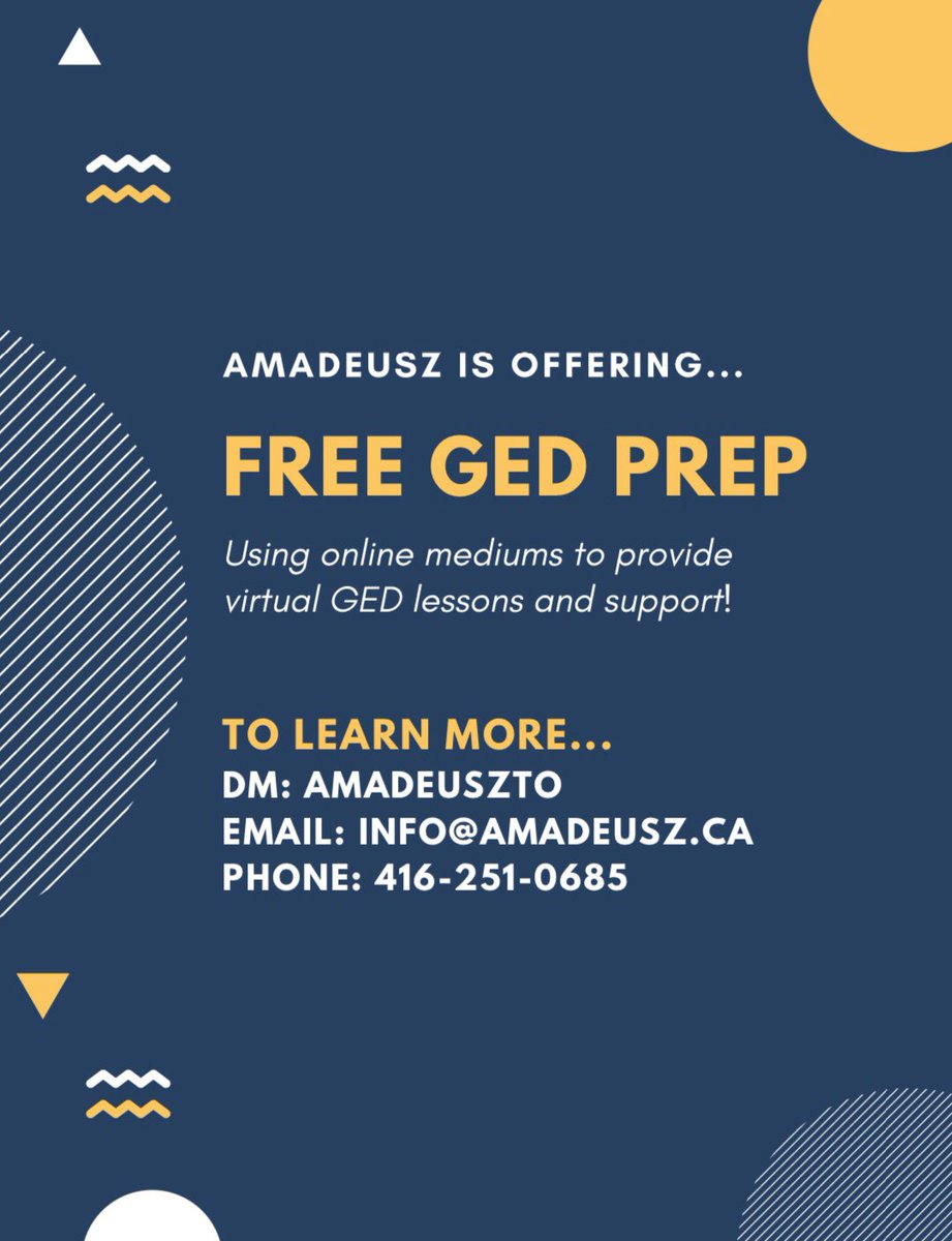 Hey Twitter, we’re back! Just wanted to let you all know about the online GED supports that we’re offering during this time. Do you know any young people that would benefit from this? Pass it along! 🤓💭 #TorontoNonProfit #TorontoLearns #TorontoGED #YouthProgramsToronto