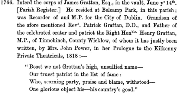 Other notable names buried at St. Pappans are George Ribton, Lord Mayor of Dublin in 1749, as well James Gratton, the father of the great Irish parliamentarian, Henry Gratten. This church is such a hidden gem & an integral building to the history of Santry & North Dublin. (6/7)