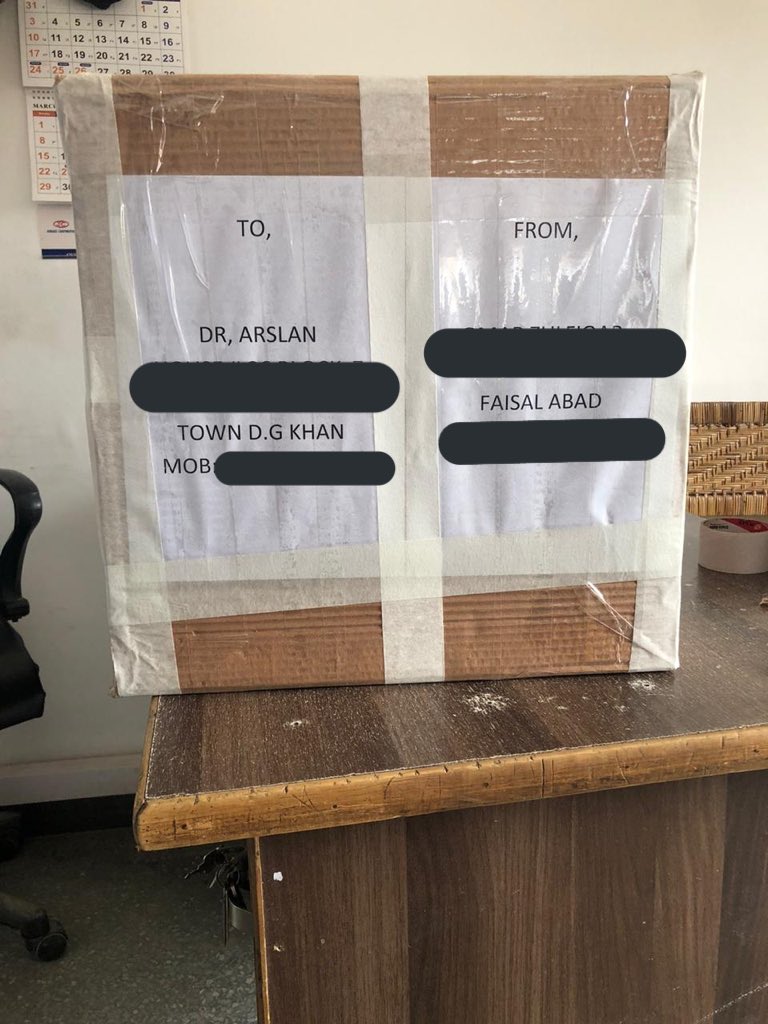 SavethedoctorsP's tweet photo. 👨‍⚕️😇 On 9th April 2020 10 PPE Sets were dispatched to #DGKhan which will be received by Dr Arslan for distribution at BHUs. #PPEForDoctors #PPEForParamedics #CoronaVirusPakistan https://t.co/wxnyNo8Hjh