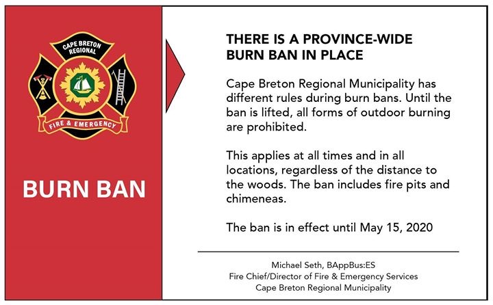 STVFireRescue's tweet image. Reminder, The CBRM Burn ban is still in effect ! Director of Fire Services has ask CBRPS to step up Enforcement of this ban. Please do your part to keep your Community and the Responders that protect those Communities safe. Thank you ! #CBRM #stvfd #Lingan #RiverRyan #Scotchtown
