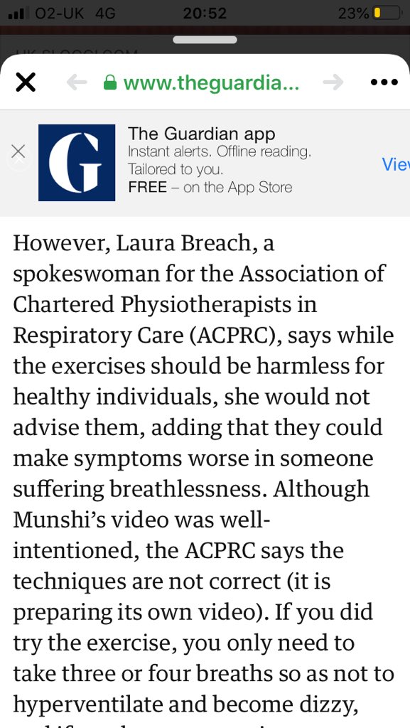 Well done <a href="/TheACPRC/">ACPRC</a> for contributing to this article!! #researchedjournalism <a href="/guardian/">The Guardian</a> @lauhols  #COVIDPhysio