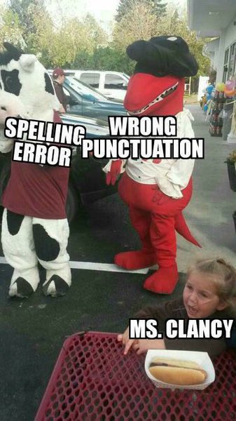 FancyClancyALL's tweet image. Spirit Week #tbt Post 1: The time my knucklehead students turned me into a meme after a particularly grueling week of revising and editing 🤣🤣 #PantherNT #PNTFamily #mybabies #sophomoregroupchat