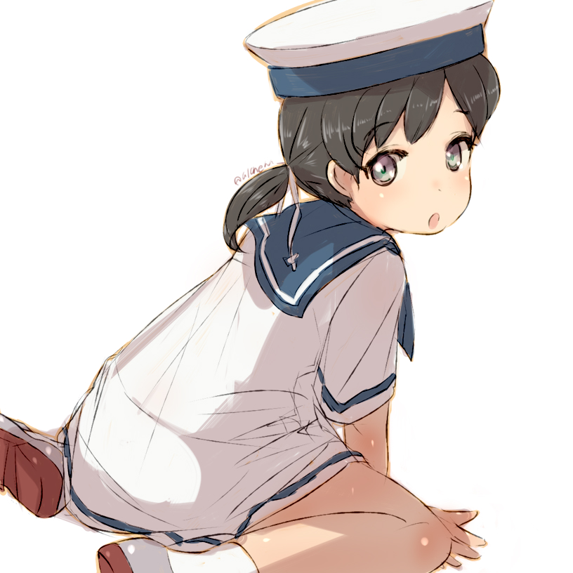 「4/10は八丈、日振、浦風、伊26、加古の進水日。浦風、伊26、加古はまだちゃん」|鳥アルケラのイラスト