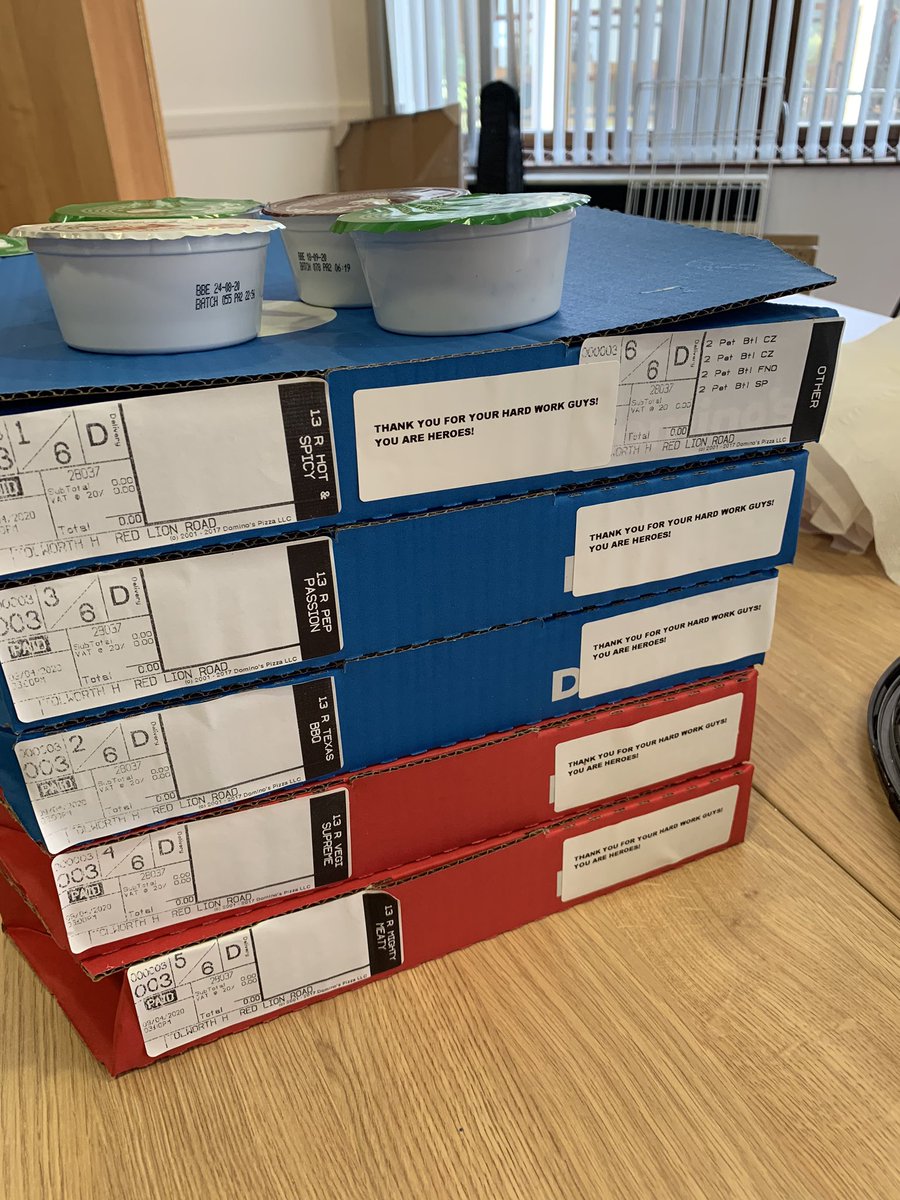 LilacsWard's tweet photo. @Dominos_UK thank you for our pizzas today and the lovely message. https://t.co/WIJZvt5iiX
