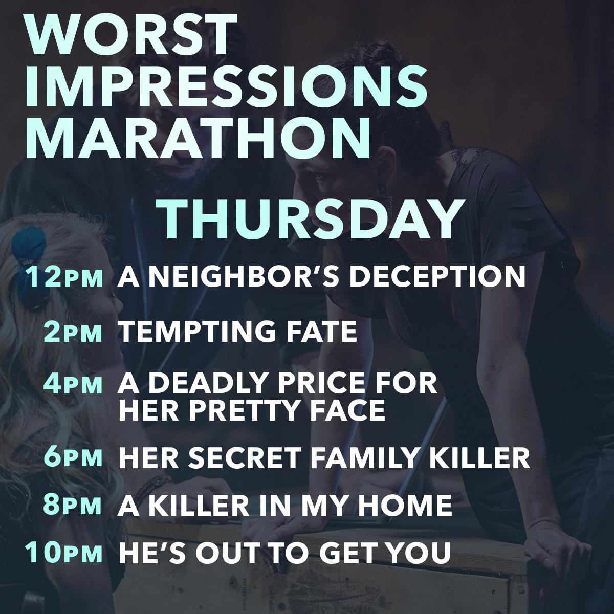 LMN's tweet photo. LMN has you covered from Thursday - Sunday. Don't miss the #WrongImpressions marathon happening all weekend long. ๐ https://t.co/RBbI8u6lst